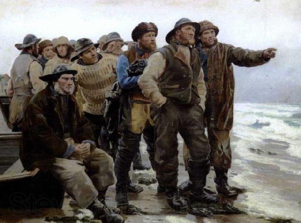 Michael Ancher Will he round the point Norge oil painting art